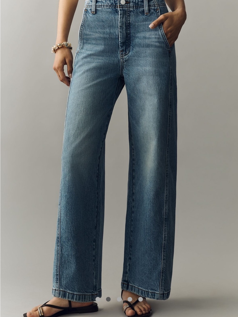 🌟 PILCRO 🌟 LEX WIDE TAPERED LEG JEANS MEDIUM WASH SZ 29